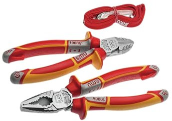 NWS 860-2VDE - Juego 2 pzas. Serie 49VDE (1 pieza de cada:109-49VDE-180 Alicate CombiMax, 134-49VDE-160 -Alicate corte diagonal mod. sueco.)