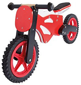 Lernlaufrad aus Holz - 12 Zoll, ab 3 Jahren - Holzspielerei Superbike, Kinderlaufrad, Laufrad Kinderrad Fahrrad (rot)