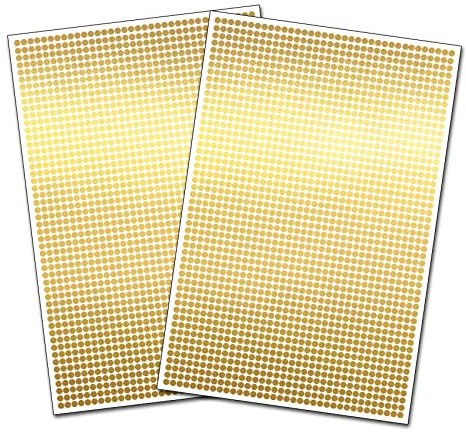 3600 Klebepunkte 5mm 18 Farben selbstklebend Aufkleber Inventur Kreise Punkte Markierung (K018 Gold)