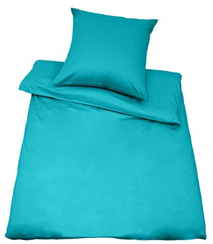 Kinzler Bettwäsche, Baumwolle, Aqua, 40x80 + 135x200 cm
