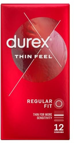 Durex Thin Feel Condoms, Pack of 12 (Packaging May Vary)