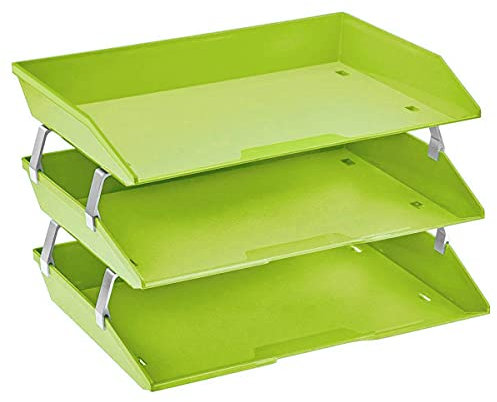 Acrimet Facility 3 Ebenen Briefablage Seiteneinschub, Letter Tray/A4, Desktop Datei Organizer, Kunststoff (Grün Zitrus)
