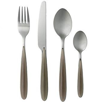 Brandani 54524, set 16 posate tortora acciaio inox, per 4 persone