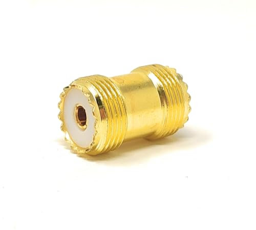 Maincore UHF PL-259 Female to Female Coaxial Adapter – PL259 Socket Coupler Connector Joiner for Antenna, Radio, CB, Ham, and RF Communication Cables (1pcs)