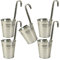 trendsforever 5er Set Hängetöpfe Zink in der Farbe Zink/Silber für Balkon und Garten Blumentopf hängend Metall