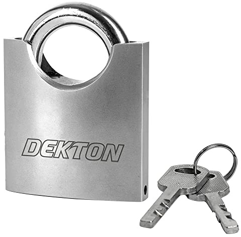 Dekton 50MM Closed Shackle Padlock | Hardened Steel Shackle |Minimal Shackle to Prevent Bolt Cutter & Saw Attacks | Ideal for Residential & Commercial Property, Lockers, Luggage | Includes 2 Keys