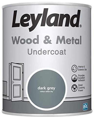 Leyland Wood & Metal Undercoat, Dark Grey, 750ml