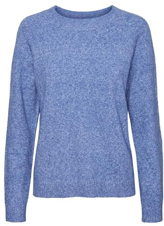 Vero Moda Women's VMDOFFY LS O-Neck Blouse GA NOOS Pullover Sweater, Surf The Web/Detail:Melange, M