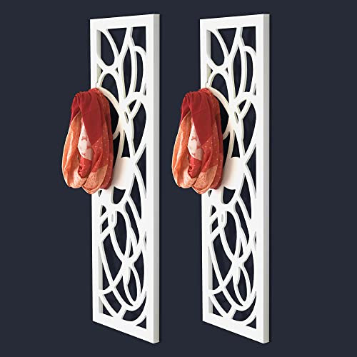 harvestcomfort Garderobenpaneel aus Holz [112cm*35cm] - Weiß Matt (2er Set)