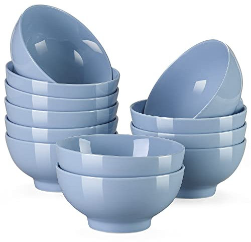 LOVECASA, SWEET Serie Müslischalen aus Porzellan, 12-teilig, 660 ml, 15 cm, Teller Farbe Pure