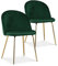 INTENSE DECO Lot de 2 chaises Cecilia Velours Vert Pieds doré