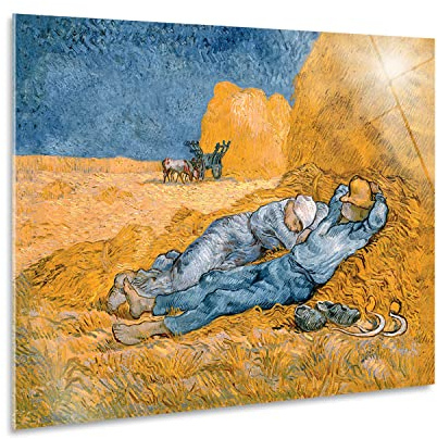 Giallobus - Gemälde - Vincent Van Gogh - Zwölf Uhr - Acrylglas - 50x35 - Bereit zum Aufhängen - Moderne Gemälde für zu Hause