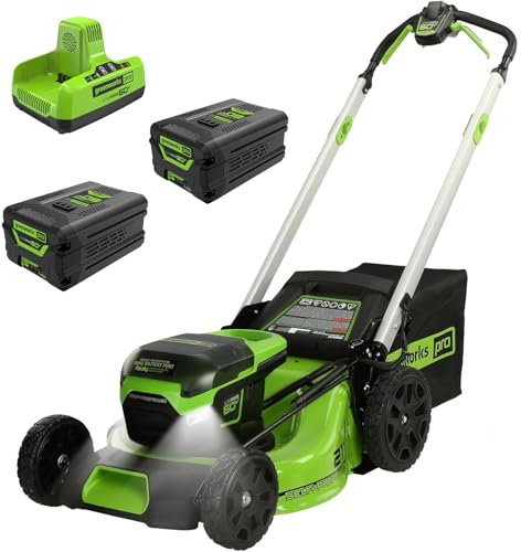 Greenworks - Tondeuse à Gazon Autotractée 60V 53.3cm (2) Batterie et Chargeur 4Ah