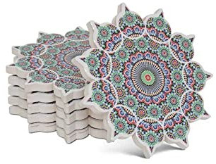 Sous-verres marocains Mosaïque Olivier (lot de 6) | Safaary
