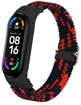 CHULN Nylon strap compatible with Xiaomi Mi Band 6/5/4/3, elastic adjustable nylon braided bracelet for Xiaomi Mi Band 6/Mi Band 5/Mi Band 4/Mi Band 3
