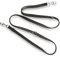 Jack & Russell Premium Fettleder Hundeleine Travis 2,0m - Hunde Lederleine extrem Stabil mit Edelstahl-Karabiner - Echtleder Leine mehrfach verstellbar – Travis (Schwarz)