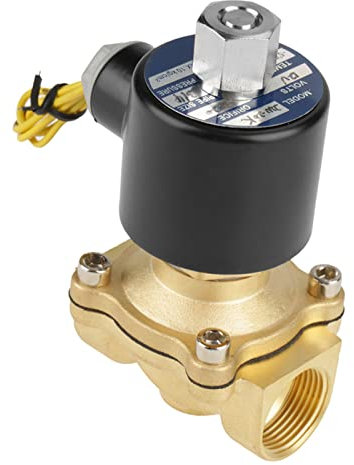 3/4 DC 12V Messing Magnetventil Stromlos Offenes Elektrisches Magnetventil aus Messing für Wasser-Luft-Gas