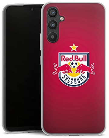 DeinDesign Slim Case extra dünn kompatibel mit Samsung Galaxy A34 5G Silikon Handyhülle transparent Hülle FC Red Bull Salzburg Logo Offizielles Lizenzprodukt