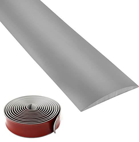 SDLDEER Profilo di transizione in PVC, autoadesivo, 3 metri, per pavimenti (grigio, 5 cm di larghezza)