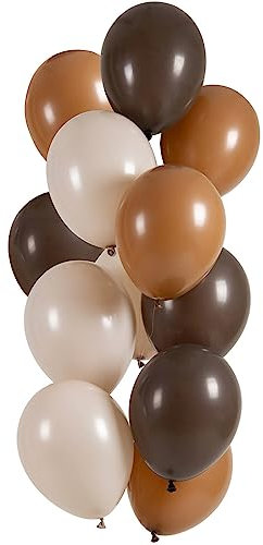 Folat 25117 Luftballons Set Latex - Mocha Chocolate 33cm - 12 Stück - Für Geburtstag und Party Deko