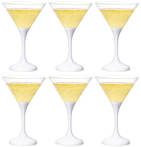Mnaocz 6Pcs Light Up Martini Cocktail Glasses, LED Flashing Martini Drinking Margarita Wine Glasses, LED Martini Cocktail Glasses for Wedding Birthday Party Favors (#1)