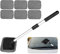Car Window Cleaner Tool – Extendable Windscreen Cleaner with 6 Microfiber Pads, Vehicle Window Brush Set for Exterior Cleaning & Demisting