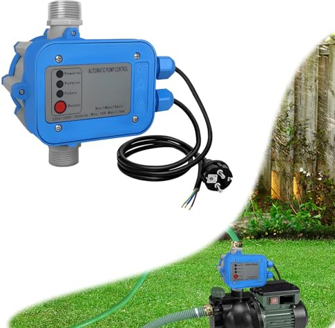 FIVMEN Interruttore a pressione pompa dell'acqua 10 bar controllo pompa pressostato con cavo pompa da giardino interruttore automatico per casa cortile impianto idrico domestico giardino