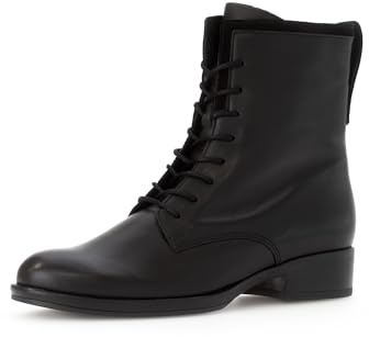 Gabor Damen Schnürstiefeletten, Frauen Stiefeletten,Warmfutter,schnürboots,reißverschluss,Boots,Stiefel,Bootee,Booties,schwarz,39 EU / 6 UK