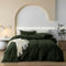 Gezu Bettwäsche 220x240 Baumwolle Olivgrün Grün 3 Teilig Baumwolle Doppelbett Uni Bettwäsche Set Weiche ÖkoTex Zertifiziert für Allergiker und Kissenbezüge 80x80cm mit Reissverschluss