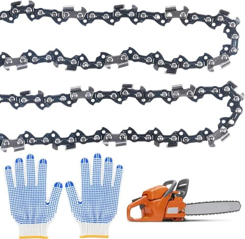 2 Pcs 14 inch Chainsaw Chain for 14 Inch (35cm) Bar, 3/8 LP Pitch, 52 Drive Links, 050 Gauge, Low Kickback Chain Saw Chain Compatible for Makita Bosch Husqvarna Oregon Chainsaw Chain Replacement