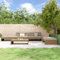 ShGaxin 5-TLG. Garten-Lounge-Set mit Kissen Honigbraun Massivholz, Lounge Gartenmöbel Set, Terassenmöbel Wetterfest, Loungemöbel Terrasse, Gartenlounge, Garten Loungemöbel Set, 3186147