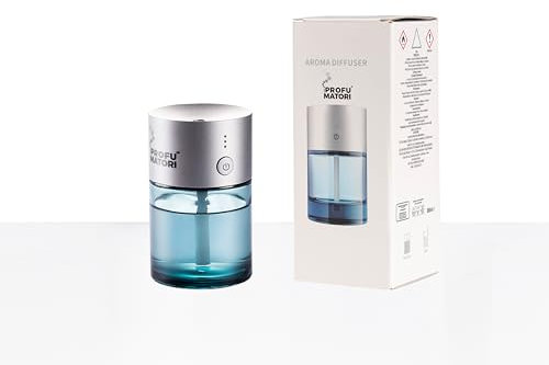 Elektrischer Auto-Lufterfrischer, wiederaufladbar, USB, Auto-Duftdiffusor aus Glas, kontinuierlicher und gleichmäßiger Duft dank Ultraschall, Intensität verstellbar, orientalischer Duft inklusive Oud