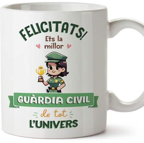 MUGFFINS Tazas para GUARDIA CIVIL mujer - En Catalán - Millor Univers Trofeu - 11 oz / 330 ml - Regalo original y divertido