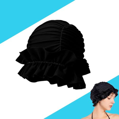 Cuffia Piscina Donna, Retrò Cuffia Piscina Donna Capelli Lunghi, Cuffia Nuoto Donna Impermeabile, per Spiaggia, Bagno e Spa, Cuffia da Nuoto Donna