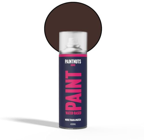 PaintNuts Water Based Multi-Surface Paint - RAL-8017 - CHOCOLATE BROWN Satin 400ml Spray Can
