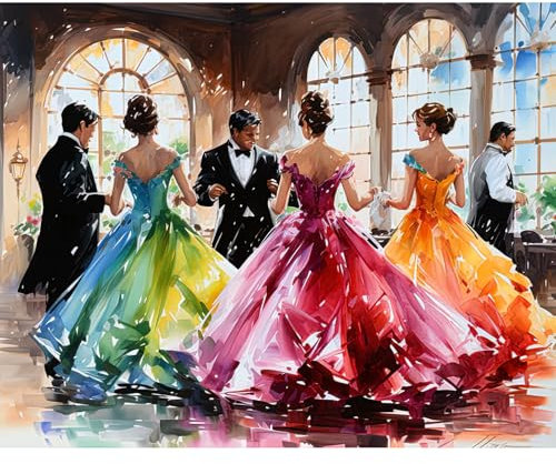 RICUVED Fiesta Kit de Pintura por Números para Adultos - Pintura por Números con Lienzo 40x50 cm, 3 Pinceles, Pinturas Acrílicas y Gancho Metálico - Ideal para Principiante