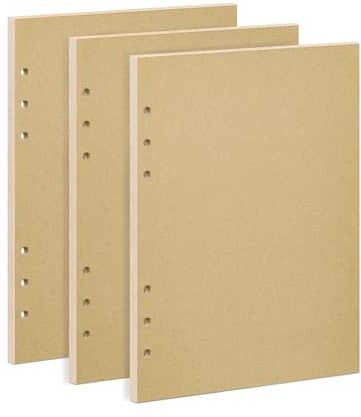 135 Blätter A5 Papier Kraftpapier, OVISEEN 6 Löcher A5Nachfüllpapier Nachfüllbare Refill Paper Nachfülleinlagen für Notizbuch, Tagbuch, Skizze, Malerei(3 Packungen)