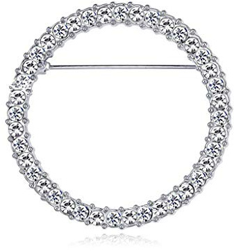 Runde Kristall-Broschenhalter, schlichtes modisches Design, Brosche für Damen, Modeschmuck