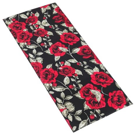 ESNAIUVCD Lot de 2 essuie-mains ultra doux pour salle de bain, cuisine, motif jardin de roses rouges – 30,5 x 70 cm