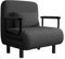 Fabulcozy Sessel für Einzelbett, ausklappbar, Erwachsene, Sessel, Schlafsofa, Schlafsofa, 4-in-1, großer Komfort, Kissen, Armlehnen, Metall, 60 x 68 x 85 cm, Noir