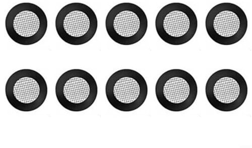 10 Stück Siebdichtung 3/4 Zoll für BSP, Waschmaschine und Geschirrspüler Schlauchfilter mit Edelstahlnetz, Dichtung für Armatur und Duscharmatur, Schwarz(White)