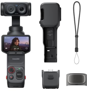 Insta360 Luna Ultra - Caméra Vlog 8K Deux Objectifs Leica | Caméra de poche, zoom 12×, capteur 1, écran tactile détachable 2, triple puce IA, pour vlog, voyage, photographie