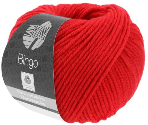LANA GROSSA Bingo | Extrafeine Merinowolle waschmaschinenfest und filzfrei | Handstrickgarn aus 100% Schurwolle (Merino extrafein) | 50g Wolle zum Stricken & Häkeln | 80m Garn FB 20
