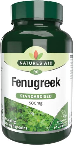Natures Aid 500mg Fenugreek 90 Végétalien Gélules