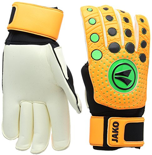 JAKO TW Handschuh Dynamic 3.0-Rollfinger Torwarthandschuh, Neonorange/Schwarz/Neongrün, 12