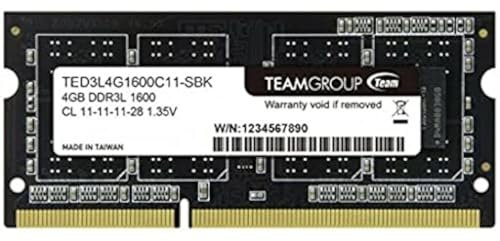 Team Elite S/O Memorie DDR-III da 4 GB, PC 1600, Nero