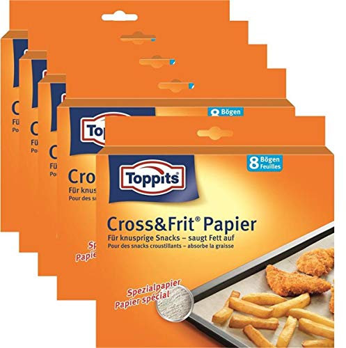 Toppits® Cross & Frit Papier Back-Spezialpapier Snackpapier 8 Bögen (5er Pack)