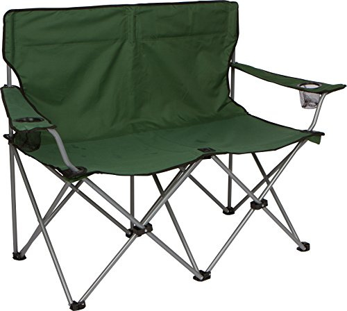 Trademark Innovations Campingstuhl für Zwei Personen im Loveseat-Stil, Polyester, Armeegrün, 101,6 x 55,9 x 80 cm
