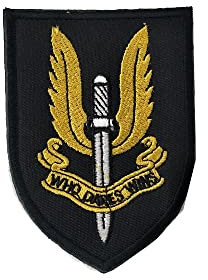 ewkft SAS British Special Air Service UK Call of Duty Aufnäher, 1 Stück, Rund, Embroidered Patch, Patch, Aufnäher mit Klettrückseite
