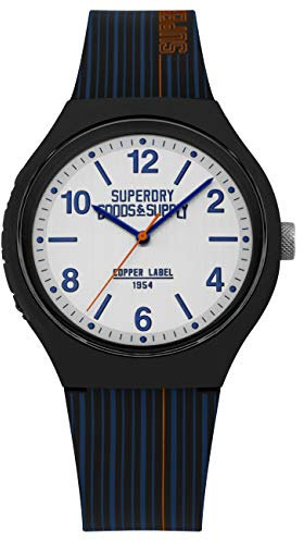 Superdry Herren Analog Quarz Uhr mit Silikon Armband SYG252U